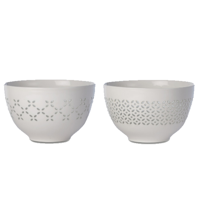 POLSPOTTEN Salad Bowl Pierced Set 2