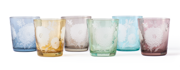 POLSPOTTEN Tumbler Peony Multicolour Set 6